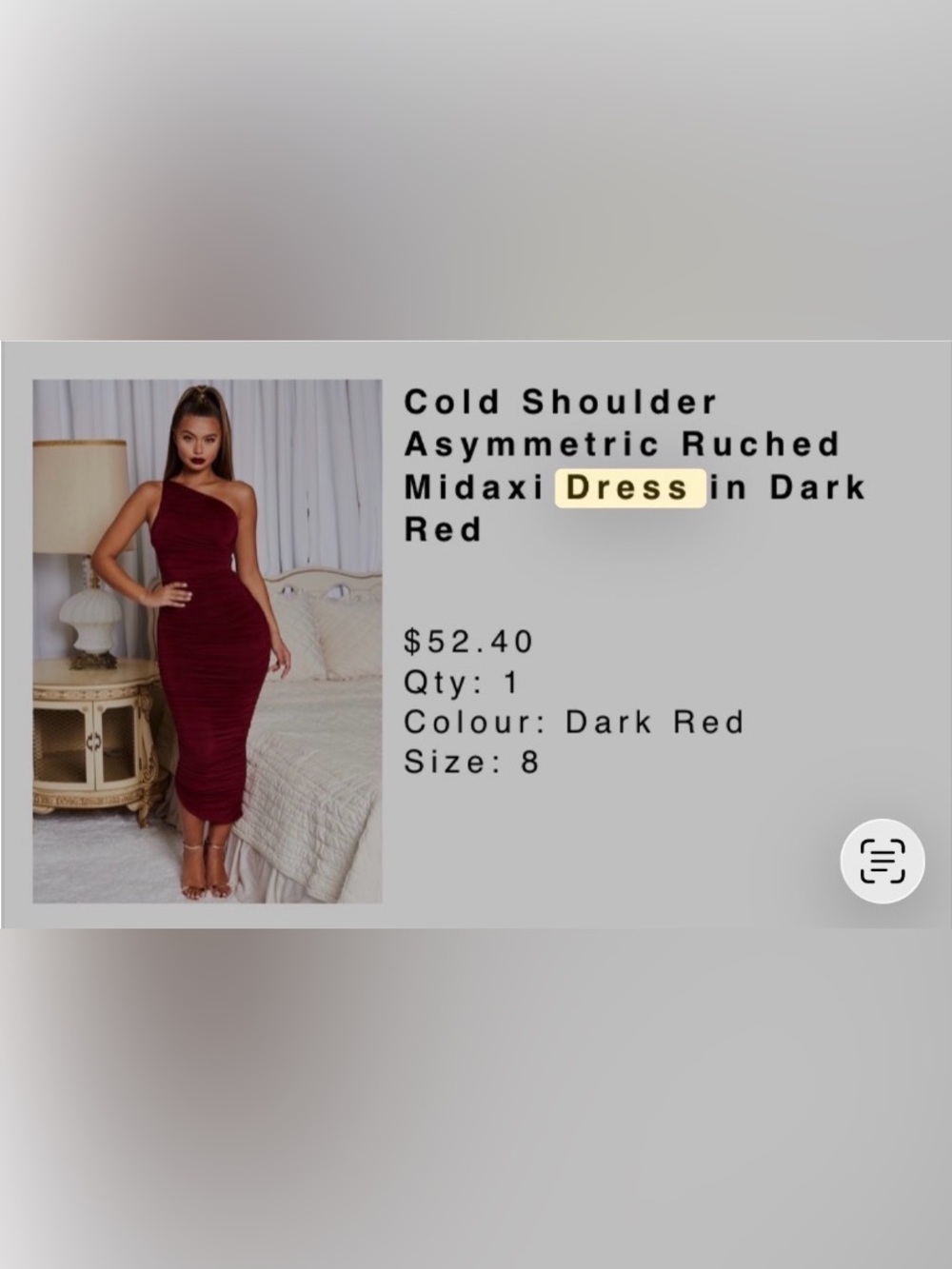 Cold Shoulder Asymmetric Ruched Midaxi Dress - Dark Red